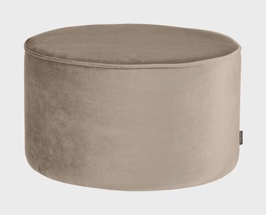 WOOOD Poef 'Sara' Laag, Velvet, kleur Khaki