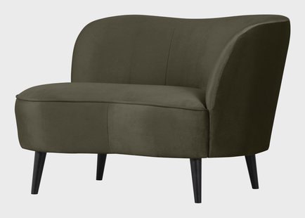 WOOOD Lounge Fauteuil 'Sara' Rechts, Velvet, kleur Warm Groen