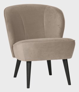 WOOOD Fauteuil 'Sara' Velvet, kleur Khaki