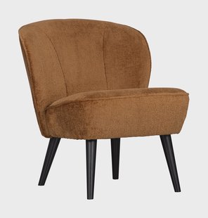 WOOOD Fauteuil 'Sara' Chenille, kleur Cognac