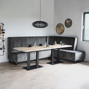 SEVN Eetkamerbank 'Jelle' Rechts, Velvet, kleur Groen