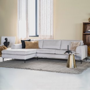 SEVN Loungebank 'Kirsten' Links, Rib, kleur Concrete