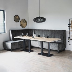 SEVN Eetkamerbank 'Jelle' Links, Velvet, kleur Groen