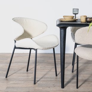 Eleonora Eetkamerstoel 'Tess' Bouclé, kleur Beige