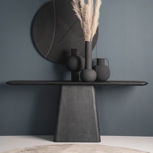 Eleonora Sidetable 'Aron' Mangohout, 180cm, kleur Zwart