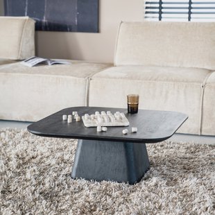 Eleonora Salontafel 'Aron' Mangohout, 80 x 80cm, kleur Zwart