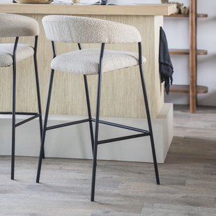 Eleonora Barkruk 'Luka' Bouclé, kleur Beige (zithoogte 68cm)