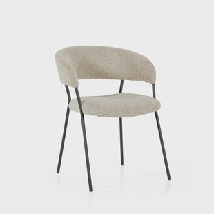 Eleonora Eetkamerstoel 'Luka' Bouclé, kleur Taupe