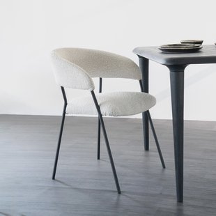 Eleonora Eetkamerstoel 'Luka' Bouclé, kleur Beige