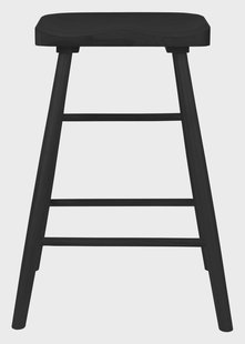 ZILT Barstoel 'Marky' Eikenhout, kleur Zwart (zithoogte 64cm)