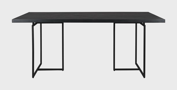 Dutchbone Eettafel 'Class' Acaciahout, 180 x 90cm, kleur Zwart