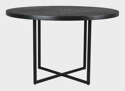 Dutchbone Ronde Eettafel 'Class' Acaciahout, 120cm, kleur Zwart