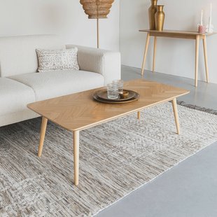 ZILT Salontafel 'Hany' Eikenhout Visgraat, 120 x 60cm, kleur Naturel