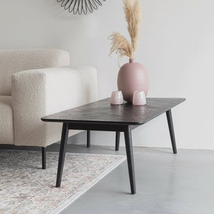 ZILT Salontafel 'Hany' Essenhout Visgraat, 120 x 60cm, kleur Zwart