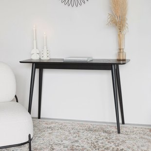 ZILT Sidetable 'Hany' Essenhout Visgraat, 120cm, kleur Zwart