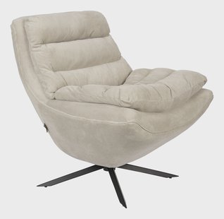 Dutchbone Draaifauteuil 'Vince' Rib, kleur Beige