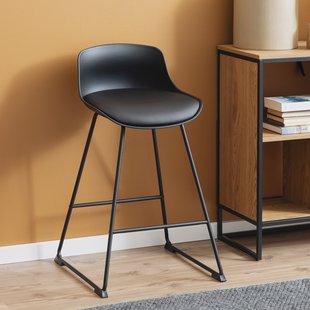 Bendt Barstoel 'Pelle' PU, kleur Zwart (zithoogte 66cm)