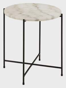 Bendt Bijzettafel 'Carolien' Wit Marmer, Ø42cm