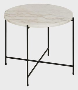 Bendt Bijzettafel 'Carolien' Wit Marmer, Ø52cm