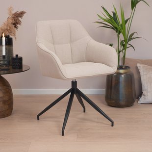 Sohome Draaibare Eetkamerstoel 'Loa' kleur Beige