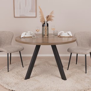 Sohome Uitschuifbare Ronde/Ovale Eettafel 'Lias' Eikenlook, 120-210 x 75cm