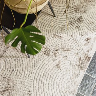 Dutchbone Vloerkleed 'Dots' 170 x 240cm, kleur Caramel