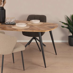 Sohome Eettafel 'Naomi' Deens ovaal, Mangohout, 180 x 100cm, kleur Naturel