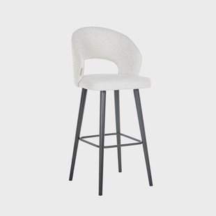 Richmond Barstoel 'Savoy' Bouclé, kleur Wit (zithoogte 82cm)