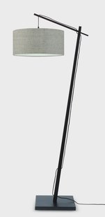GOOD&MOJO Vloerlamp 'Andes' Bamboe en Eco linnen, 176cm, kleur Dark Linen