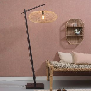 GOOD&MOJO Vloerlamp 'Cango' Bamboe, 176cm, kleur Naturel/Zwart