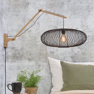 GOOD&MOJO Wandlamp 'Cango' Large, Bamboe, kleur Naturel/Zwart