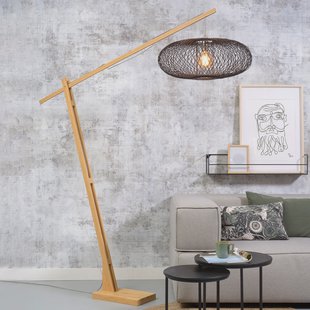 GOOD&MOJO Vloerlamp 'Cango' Bamboe, 218cm, kleur Naturel/Zwart