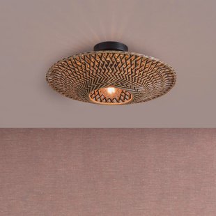 GOOD&MOJO Plafondlamp 'Bali' Small, Bamboe, kleur Naturel/Zwart