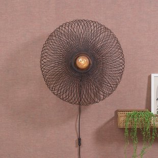 GOOD&MOJO Wandlamp 'Cango' Bamboe, 60cm, kleur Zwart