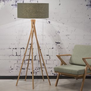 Good&Mojo Vloerlamp 'Kilimanjaro' Bamboe en Eco linnen, kleur Groen