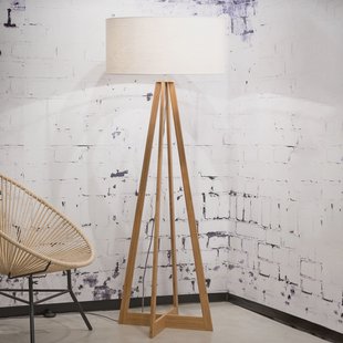 Good&Mojo Vloerlamp 'Everest' Bamboe en Eco linnen, kleur Wit