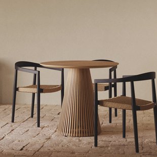 Kave Home Ronde Bistrotafel 'Jeanette' Teakhout, 90cm, kleur Naturel