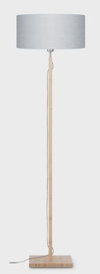 Good&Mojo Vloerlamp 'Fuji' Bamboe en Eco linnen, kleur Lichtgrijs
