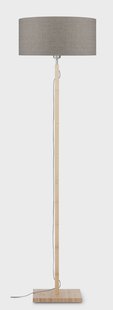 Good&Mojo Vloerlamp 'Fuji' Bamboe en Eco linnen, kleur Donkerbeige