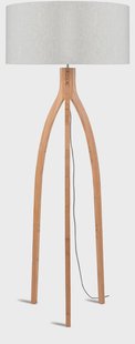 Good&Mojo Vloerlamp 'Annapurna' Bamboe en Eco linnen, kleur Beige