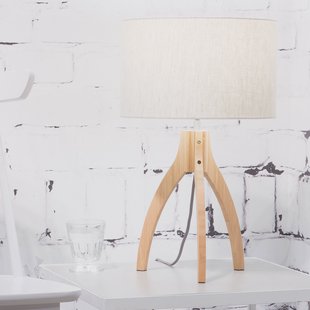 Good&Mojo Tafellamp 'Annapurna' Bamboe en Eco linnen, kleur Beige