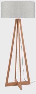 Good&Mojo Vloerlamp 'Everest' Bamboe en Eco linnen, kleur Beige