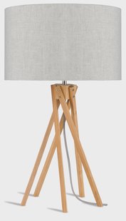 Good&Mojo Tafellamp 'Kilimanjaro' Bamboe en Eco linnen, kleur Beige