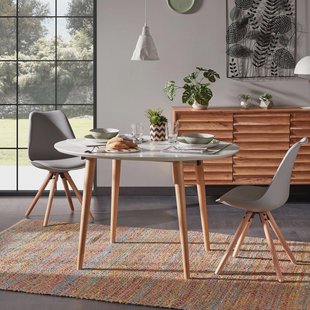Kave Home Uitschuifbare Ovale Eettafel 'Oqui' 120 - 200 x 90cm, kleur Wit