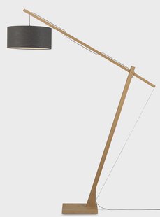 GOOD&MOJO Vloerlamp 'Montblanc' Bamboe en Eco linnen, 207cm, kleur Donkergrijs