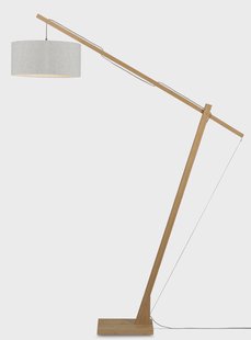 GOOD&MOJO Vloerlamp 'Montblanc' Bamboe en Eco linnen, 207cm, kleur Beige