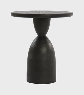 Light & Living Bijzettafel 'Torir' Mangohout, 40cm, kleur Zwart