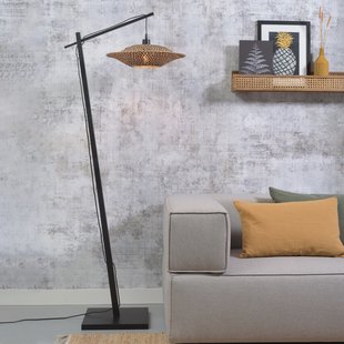 GOOD&MOJO Vloerlamp 'Bali' Bamboe, 176cm, kleur Naturel/Zwart