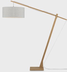 GOOD&MOJO Vloerlamp 'Montblanc' Bamboe en Eco linnen, 207cm, kleur Beige