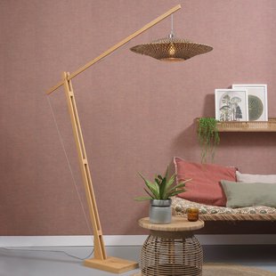 GOOD&MOJO Vloerlamp 'Bali' Bamboe, 207cm, kleur Zwart/Naturel